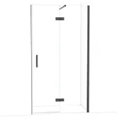 Maxaro Diamond Douchedeur | 110 cm Zwart chroom Helder glas Draaideur