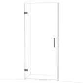 Maxaro Diamond Douchedeur | 90 cm Zwart metaal Helder glas Draaideur