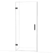 Maxaro Diamond Douchedeur | 90 cm Zwart chroom Helder glas Draaideur