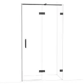 Maxaro Diamond Douchedeur | 110 cm Zwart chroom Helder glas Draaideur
