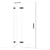 Maxaro Diamond Douchedeur | 100 cm Zwart chroom Helder glas Draaideur