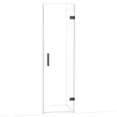 Maxaro Diamond Douchedeur | 60 cm Zwart chroom Helder glas Draaideur