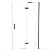 Maxaro Diamond Douchedeur | 120 cm Zwart chroom Helder glas Draaideur