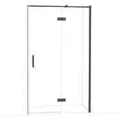 Maxaro Diamond Douchedeur | 120 cm Zwart chroom Helder glas Draaideur