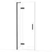 Maxaro Diamond Douchedeur | 80 cm Zwart chroom Helder glas Draaideur
