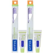 Vitis 2x Tandenborstel + Mini Tandpasta Orthodontic