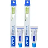 Vitis 2x Tandenborstel + Mini Tandpasta Sensitive