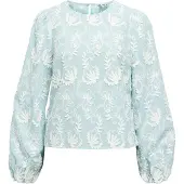Object Blouse 'OBJMya' pastelblauw / wit