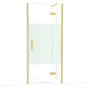 Maxaro Diamond Douchedeur | 90 cm Goud Helder met matte strook Draaideur