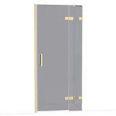 Maxaro Diamond Douchedeur | 90 cm Lichtgoud Rookglas Draaideur