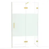 Maxaro Diamond Douchedeur | 120 cm Goud Helder met matte strook Draaideur