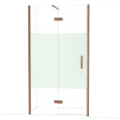 Maxaro Diamond Douchedeur | 110 cm Koper Helder met matte strook Draaideur