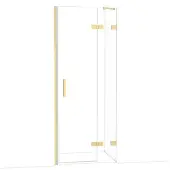 Maxaro Diamond Douchedeur | 80 cm Lichtgoud Helder glas Draaideur