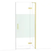 Maxaro Diamond Douchedeur | 90 cm Lichtgoud Helder met matte strook Draaideur