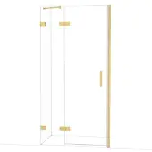 Maxaro Diamond Douchedeur | 100 cm Goud Helder glas Draaideur