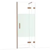 Maxaro Diamond Douchedeur | 80 cm Koper Helder met matte strook Draaideur