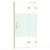 Maxaro Diamond Douchedeur | 100 cm Goud Helder met matte strook Draaideur