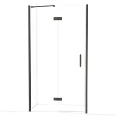 Maxaro Diamond Douchedeur | 110 cm Zwart chroom Helder glas Draaideur