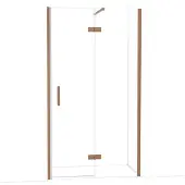 Maxaro Diamond Douchedeur | 110 cm Koper Helder glas Draaideur