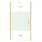 Maxaro Diamond Douchedeur | 110 cm Goud Helder met matte strook Draaideur