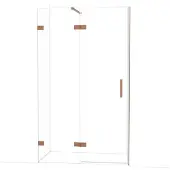 Maxaro Diamond Douchedeur | 120 cm Koper Helder glas Draaideur