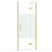 Maxaro Diamond Douchedeur | 80 cm Goud Helder met matte strook Draaideur