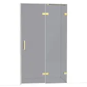 Maxaro Diamond Douchedeur | 120 cm Lichtgoud Rookglas Draaideur