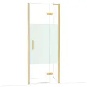 Maxaro Diamond Douchedeur | 80 cm Goud Helder met matte strook Draaideur