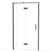 Maxaro Diamond Douchedeur | 110 cm Zwart chroom Helder glas Draaideur