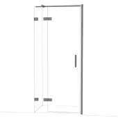 Maxaro Diamond Douchedeur | 90 cm Zwart metaal Helder glas Draaideur