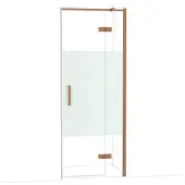Maxaro Diamond Douchedeur | 80 cm Koper Helder met matte strook Draaideur