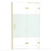 Maxaro Diamond Douchedeur | 120 cm Lichtgoud Helder met matte strook Draaideur