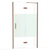 Maxaro Diamond Douchedeur | 110 cm Koper Helder met matte strook Draaideur