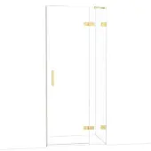 Maxaro Diamond Douchedeur | 90 cm Lichtgoud Helder glas Draaideur