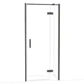 Maxaro Diamond Douchedeur | 90 cm Zwart chroom Helder glas Draaideur