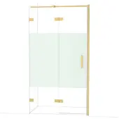 Maxaro Diamond Douchedeur | 110 cm Goud Helder met matte strook Draaideur