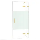 Maxaro Diamond Douchedeur | 90 cm Goud Helder met matte strook Draaideur