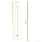 Maxaro Diamond Douchedeur | 80 cm Lichtgoud Helder glas Draaideur
