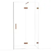 Maxaro Diamond Douchedeur | 110 cm Koper Helder glas Draaideur