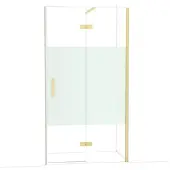 Maxaro Diamond Douchedeur | 110 cm Lichtgoud Helder met matte strook Draaideur