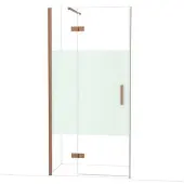 Maxaro Diamond Douchedeur | 100 cm Koper Helder met matte strook Draaideur