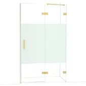 Maxaro Diamond Douchedeur | 120 cm Goud Helder met matte strook Draaideur