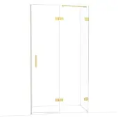 Maxaro Diamond Douchedeur | 110 cm Lichtgoud Helder glas Draaideur