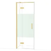 Maxaro Diamond Douchedeur | 80 cm Goud Helder met matte strook Draaideur