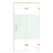 Maxaro Diamond Douchedeur | 110 cm Goud Helder met matte strook Draaideur