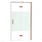 Maxaro Diamond Douchedeur | 110 cm Koper Helder met matte strook Draaideur
