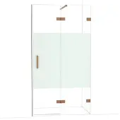 Maxaro Diamond Douchedeur | 110 cm Koper Helder met matte strook Draaideur