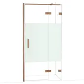 Maxaro Diamond Douchedeur | 100 cm Koper Helder met matte strook Draaideur