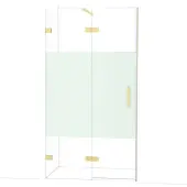 Maxaro Diamond Douchedeur | 110 cm Lichtgoud Helder met matte strook Draaideur