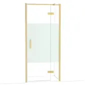 Maxaro Diamond Douchedeur | 90 cm Goud Helder met matte strook Draaideur